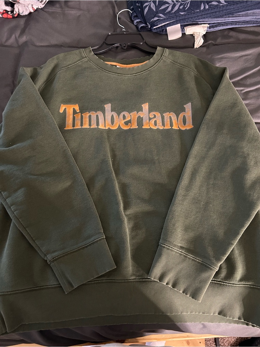 Timberland Olive Green Crewneck with Tan Logo